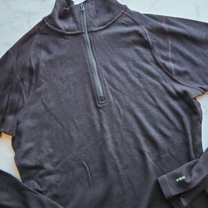 Smartwool Dark Brown Quarter Zip Mock Neck Sweater M